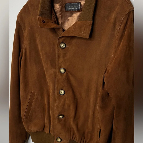 Bettina Rizzi Suede Bomber Jacket L Espresso Brown VTG Italian Leather Coat - Picture 2 of 11
